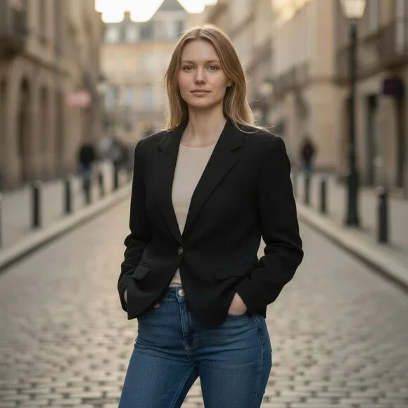 Italian Fabric Wool Cashmere Blazer | European Made | Late 90s | Size 12 - Picture 3 of 16